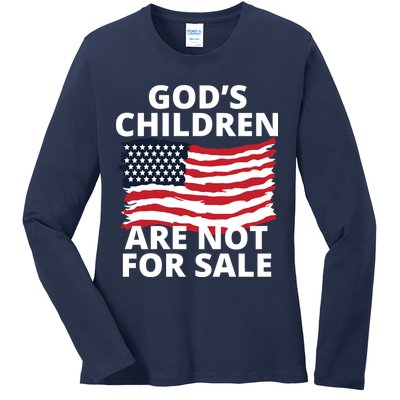 Gods Children Are Not For Sale Awareness Ladies Long Sleeve Shirt