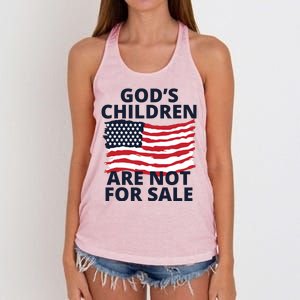 Gods Children Are Not For Sale Awareness Women's Knotted Racerback Tank