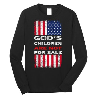 Gods Children Are Not For Sale American Flag Long Sleeve Shirt