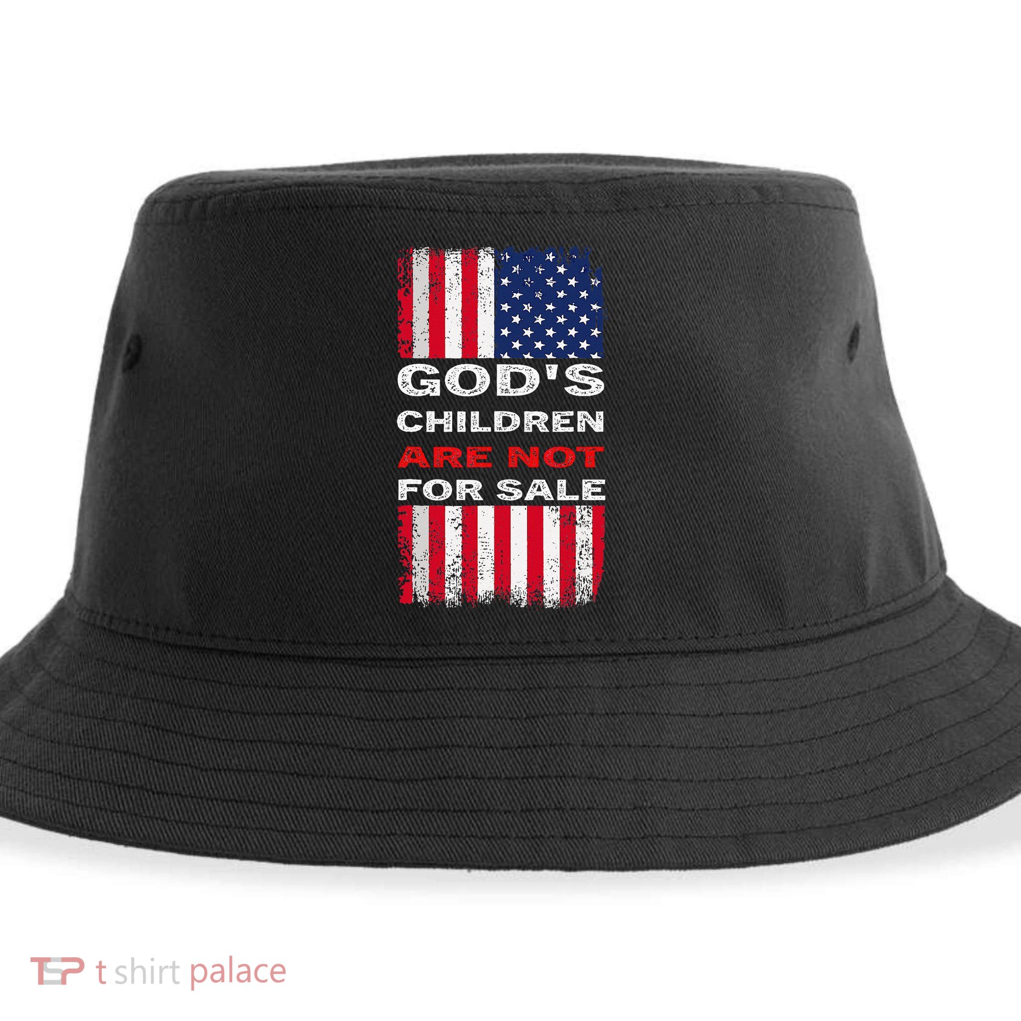 Gods Children Are Not For Sale American Flag Sustainable Bucket Hat