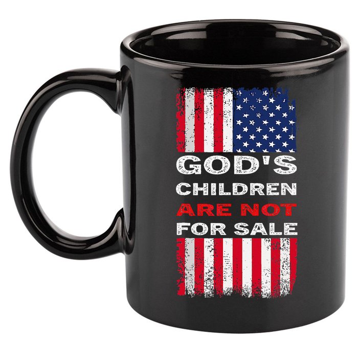 Gods Children Are Not For Sale American Flag 11oz C Handle Ceramic Mug