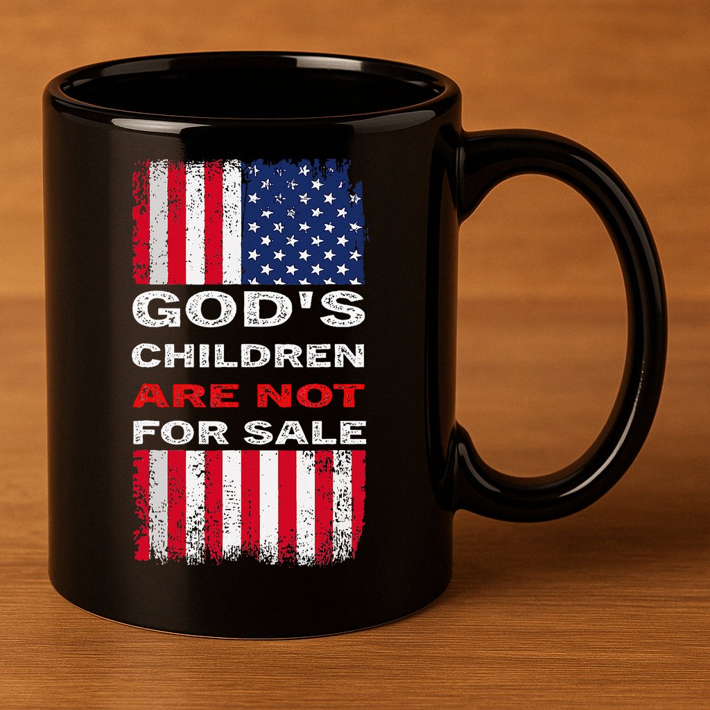 Gods Children Are Not For Sale American Flag 11oz C Handle Ceramic Mug