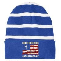 Gods Children Are Not For Sale Funny Quote Gods Children Striped Beanie with Solid Band