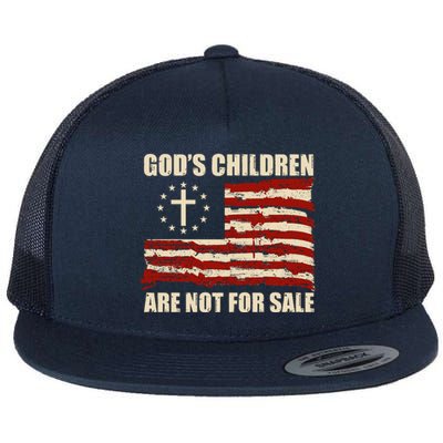 Gods Children Are Not For Sale Funny Quote Gods Children Flat Bill Trucker Hat