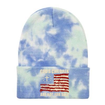 Gods Children Are Not For Sale Funny Quote Gods Children Tie Dye 12in Knit Beanie