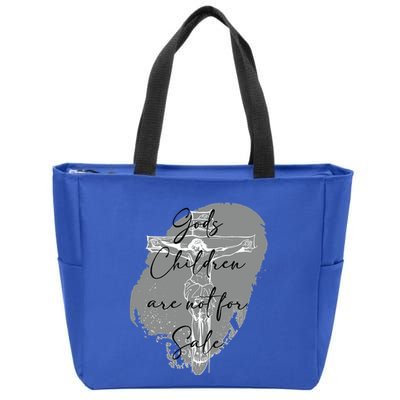 Gods Children Are Not For Sale Jesus Christ Christian Zip Tote Bag