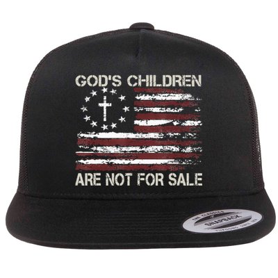 Gods Children Are Not For Sale Funny Quote God's Children Flat Bill Trucker Hat