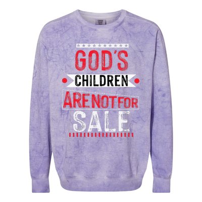 Gods Children Are Not For Sale Funny Colorblast Crewneck Sweatshirt