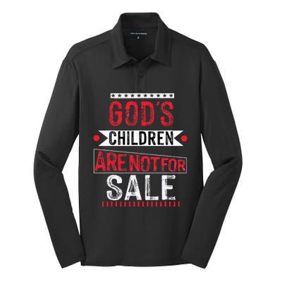 Gods Children Are Not For Sale Funny Silk Touch Performance Long Sleeve Polo