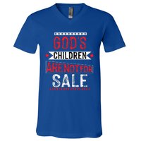 Gods Children Are Not For Sale Funny V-Neck T-Shirt