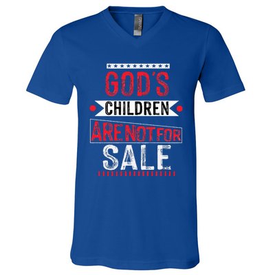 Gods Children Are Not For Sale Funny V-Neck T-Shirt