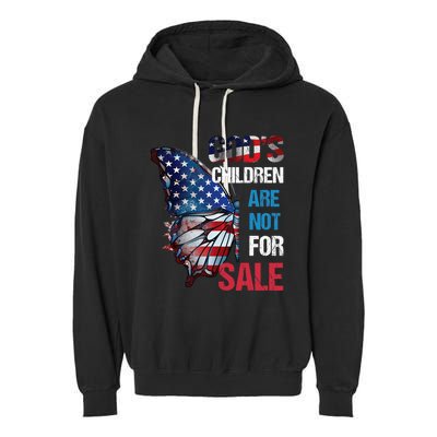 Gods Children Are Not For Sale Funny Political America Flag Garment-Dyed Fleece Hoodie