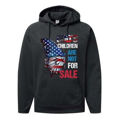 Gods Children Are Not For Sale Funny Political America Flag Performance Fleece Hoodie