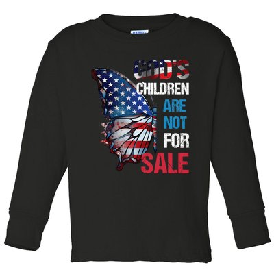 Gods Children Are Not For Sale Funny Political America Flag Toddler Long Sleeve Shirt