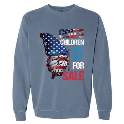 Gods Children Are Not For Sale Funny Political America Flag Garment-Dyed Sweatshirt