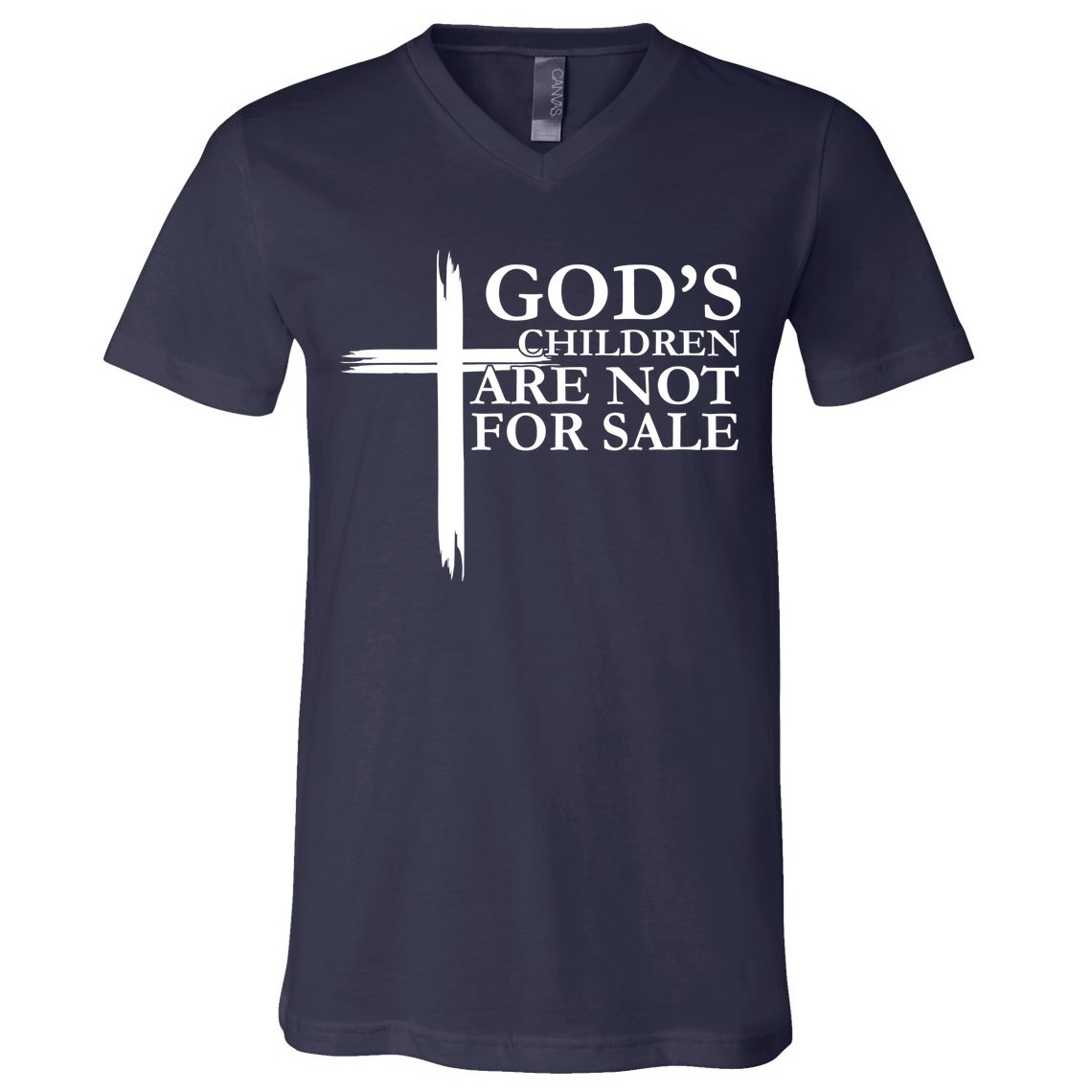 Gods Children Are Not For Sale Cross V-Neck T-Shirt