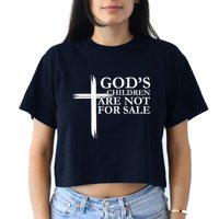 Gods Children Are Not For Sale Cross Women's Crop Top Tee