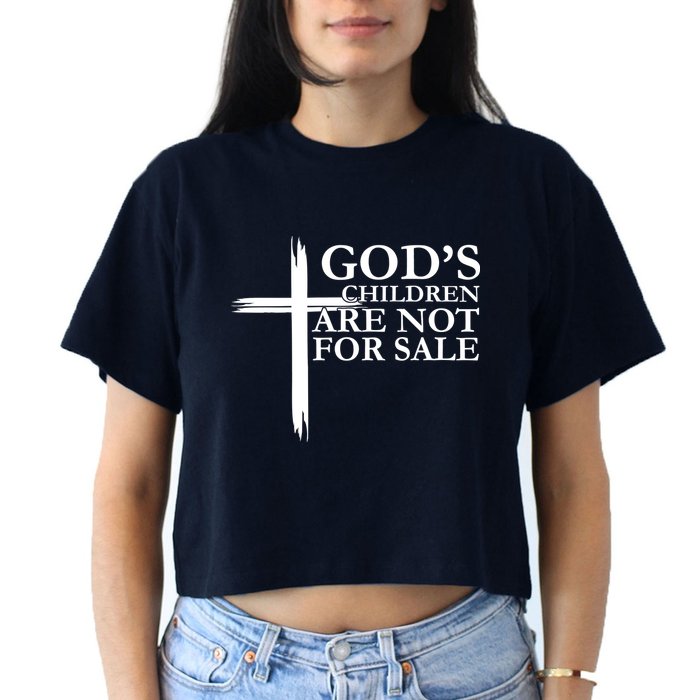 Gods Children Are Not For Sale Cross Women's Crop Top Tee