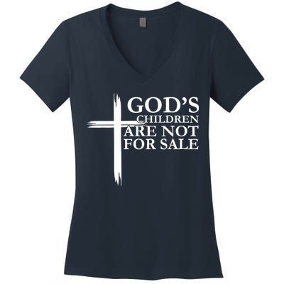 Gods Children Are Not For Sale Cross Women's V-Neck T-Shirt