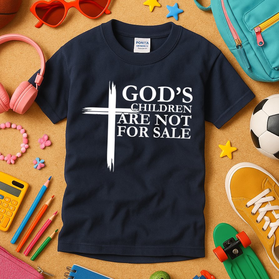 Gods Children Are Not For Sale Cross Kids T-Shirt