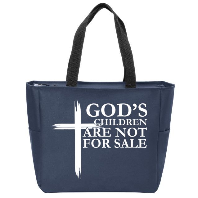 Gods Children Are Not For Sale Cross Zip Tote Bag