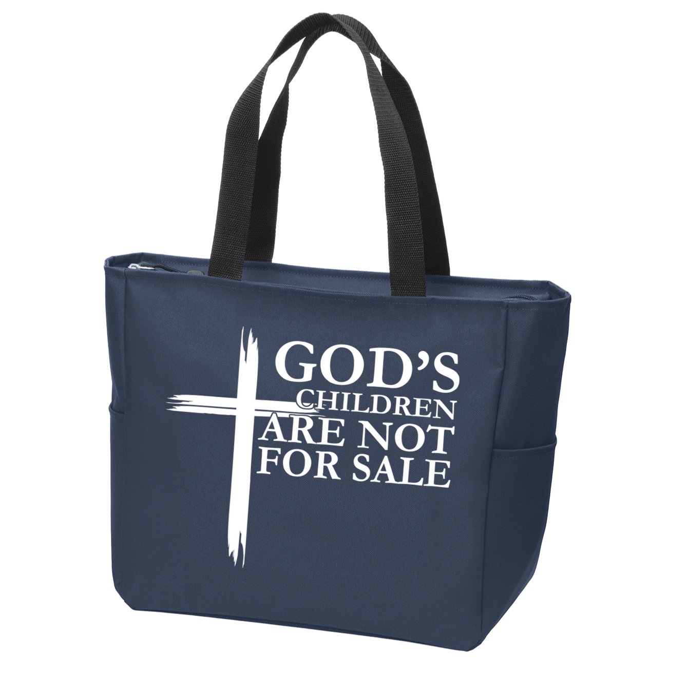 Gods Children Are Not For Sale Cross Zip Tote Bag