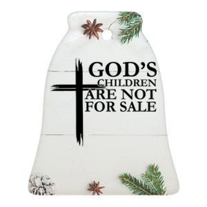 Gods Children Are Not For Sale Cross Ceramic Bell Ornament