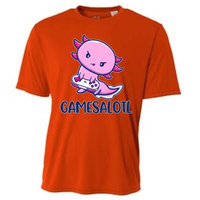 GAMESALOTL Cute Axolotl Cooling Performance Crew T-Shirt