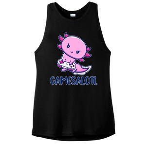 GAMESALOTL Cute Axolotl Ladies PosiCharge Tri-Blend Wicking Tank