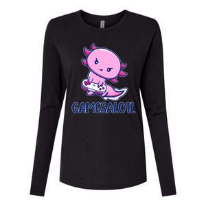 GAMESALOTL Cute Axolotl Womens Cotton Relaxed Long Sleeve T-Shirt