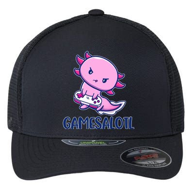 GAMESALOTL Cute Axolotl Flexfit Unipanel Trucker Cap