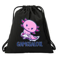 GAMESALOTL Cute Axolotl Drawstring Bag