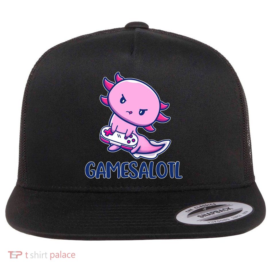 GAMESALOTL Cute Axolotl Flat Bill Trucker Hat