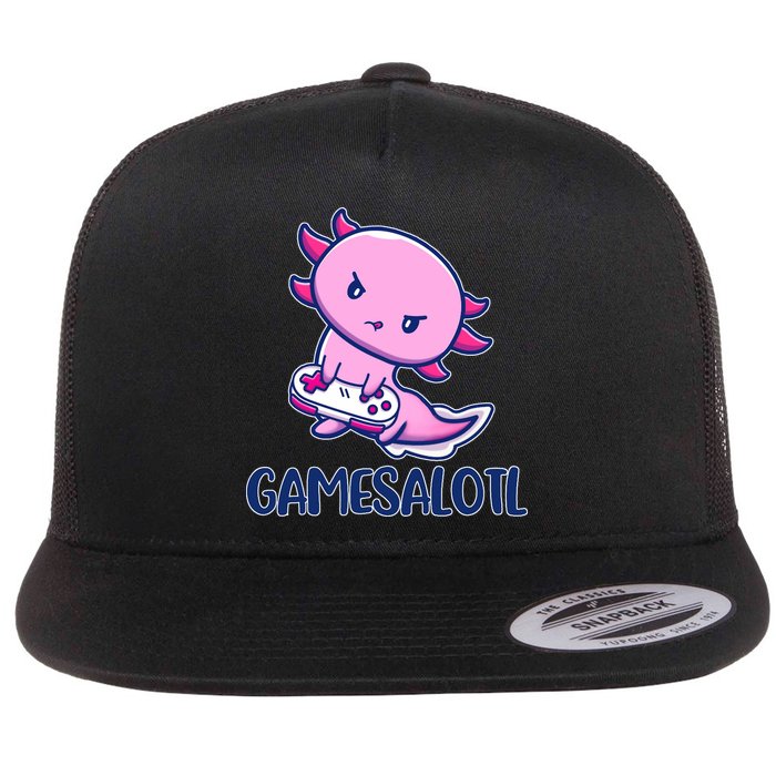 GAMESALOTL Cute Axolotl Flat Bill Trucker Hat