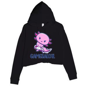 GAMESALOTL Cute Axolotl Crop Fleece Hoodie