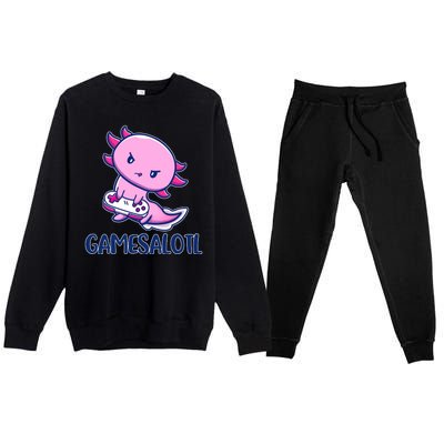 GAMESALOTL Cute Axolotl Premium Crewneck Sweatsuit Set