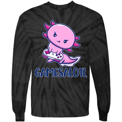 GAMESALOTL Cute Axolotl Tie-Dye Long Sleeve Shirt