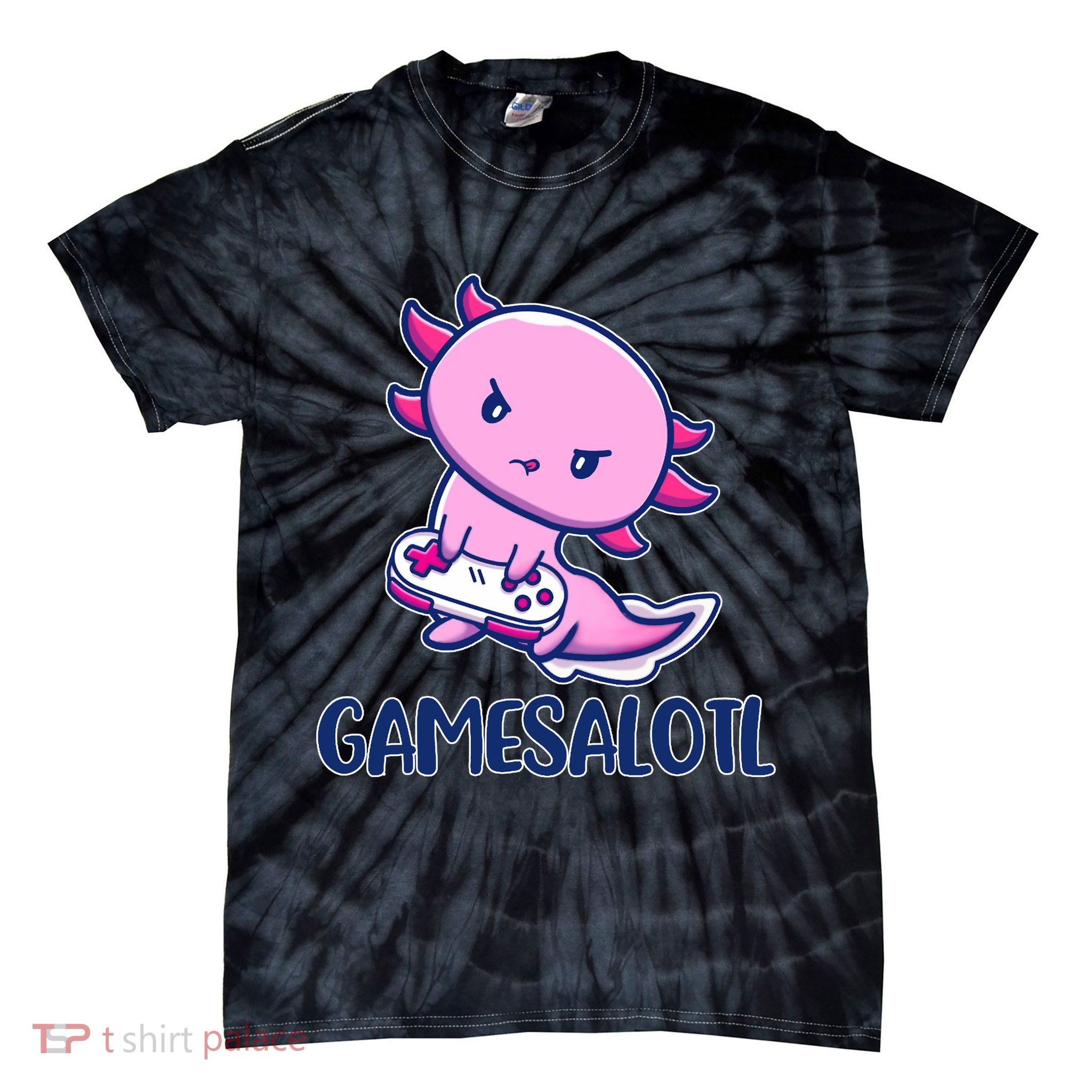 GAMESALOTL Cute Axolotl Tie-Dye T-Shirt