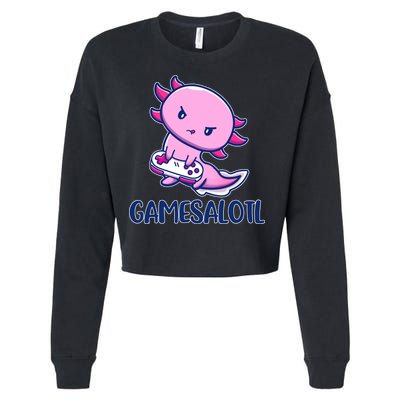 GAMESALOTL Cute Axolotl Cropped Pullover Crew