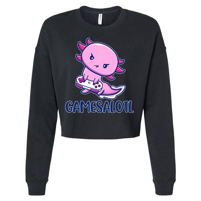 GAMESALOTL Cute Axolotl Cropped Pullover Crew