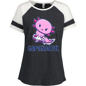 GAMESALOTL Cute Axolotl Enza Ladies Jersey Colorblock Tee