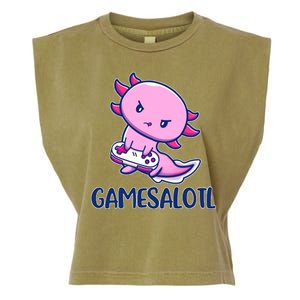 GAMESALOTL Cute Axolotl Garment-Dyed Women's Muscle Tee