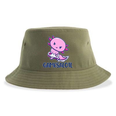 GAMESALOTL Cute Axolotl Sustainable Bucket Hat