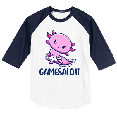 GAMESALOTL Cute Axolotl Baseball Sleeve Shirt