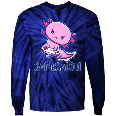 GAMESALOTL Cute Axolotl Tie-Dye Long Sleeve Shirt