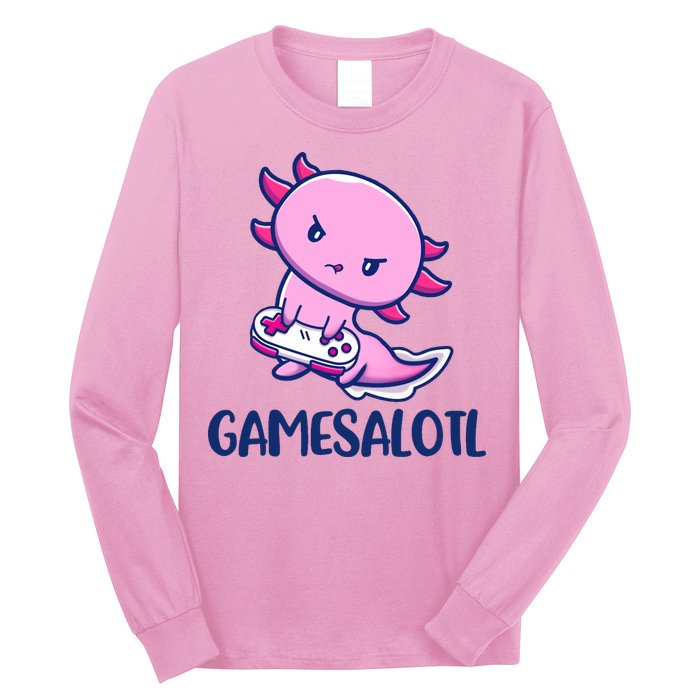 GAMESALOTL Cute Axolotl Long Sleeve Shirt