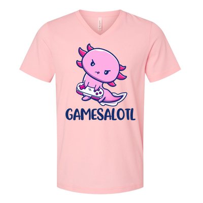 GAMESALOTL Cute Axolotl V-Neck T-Shirt