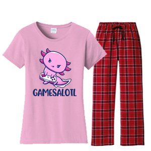 GAMESALOTL Cute Axolotl Women's Flannel Pajama Set