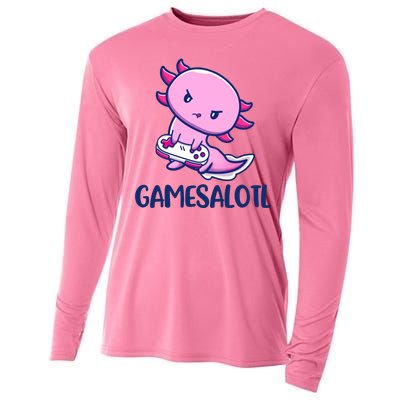 GAMESALOTL Cute Axolotl Cooling Performance Long Sleeve Crew