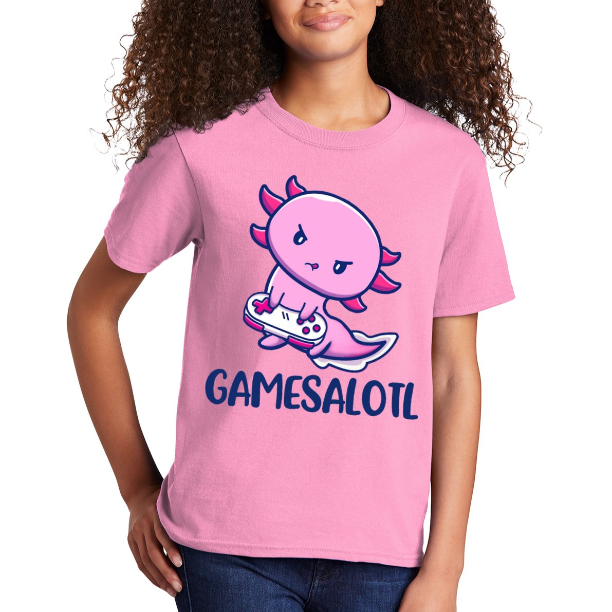 GAMESALOTL Cute Axolotl Kids T-Shirt